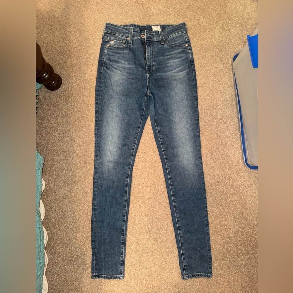 Ag Adriano Goldschmied Women's super high rise Blue Skinny Jeans